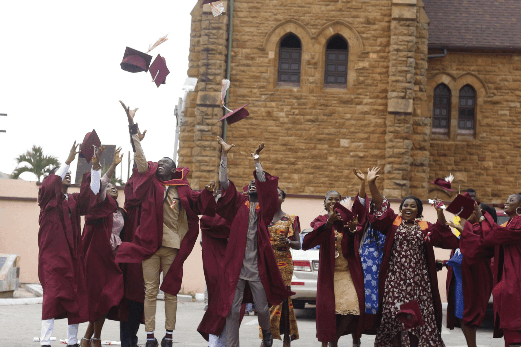 Students celebrating their academic journey